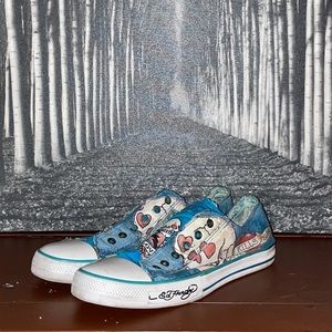 Ed Hardy Blue Love Kills Slowly Slip-on Mens Shoes